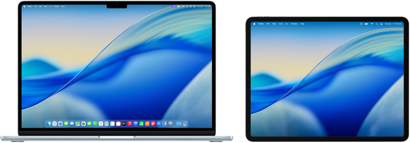 Blakus novietoti MacBook Air dators un iPad ierīce.