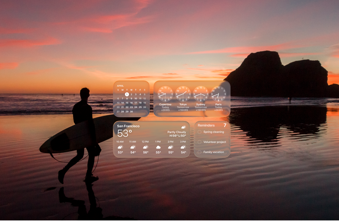 사용자 설정 배경화면이 있는 Mac 데스크탑.