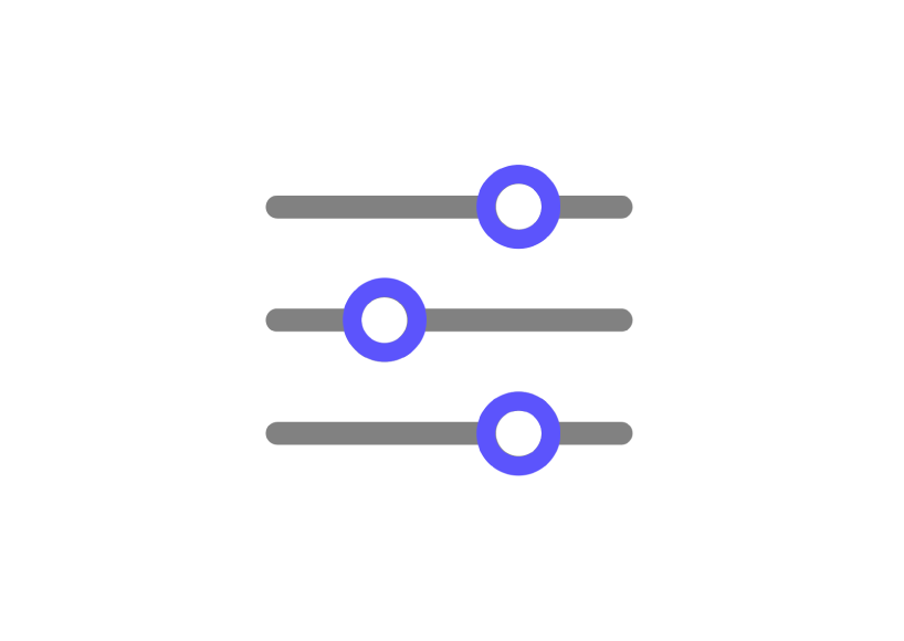 En symbol visar ett skjutreglage.