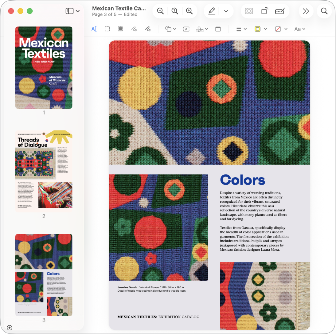 PDF dokument s otvorenými nástrojmi na anotáciu.