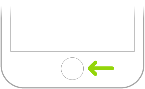 El botón de inicio (Touch ID) está en el centro de la parte inferior del iPhone.