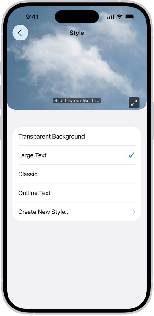 ଏକ iPhone ଏକ କଷ୍ଟମ୍ ଷ୍ଟାଇଲ୍ ସହିତ ଉପଶୀର୍ଷକର ଏକ ଉଦାହରଣ ଦେଖାଉଛି।