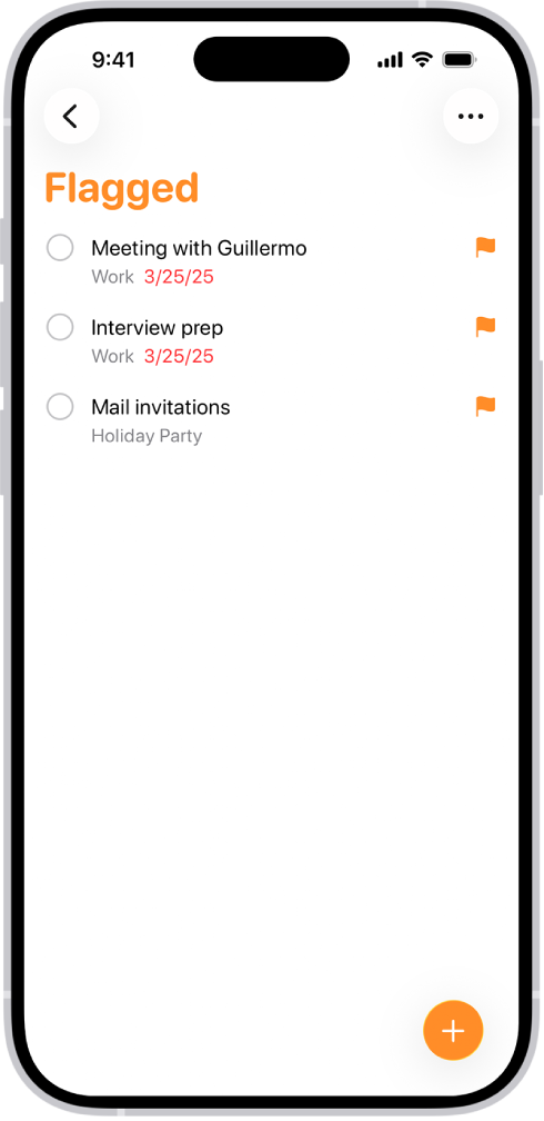 Dynamický zoznam Označené v apke Pripomienky, ktorý automaticky zhromažďuje všetky pripomienky označené určitou značkou do jedného spoločného zoznamu.
