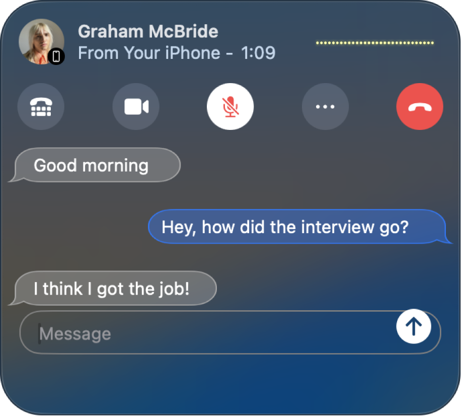 Ένα παράθυρο RTT με μια συζήτηση μεταξύ δύο ατόμων.