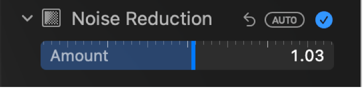 Der Regler „Störung reduzieren“ im Bereich „Anpassen“.