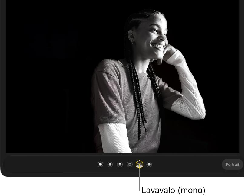 Muotokuva, jossa on mustan taustan luova lavavalo.