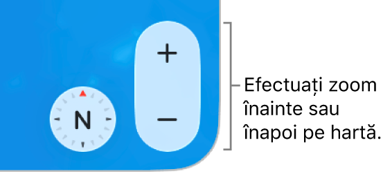 Butoane Zoom pe hartă.