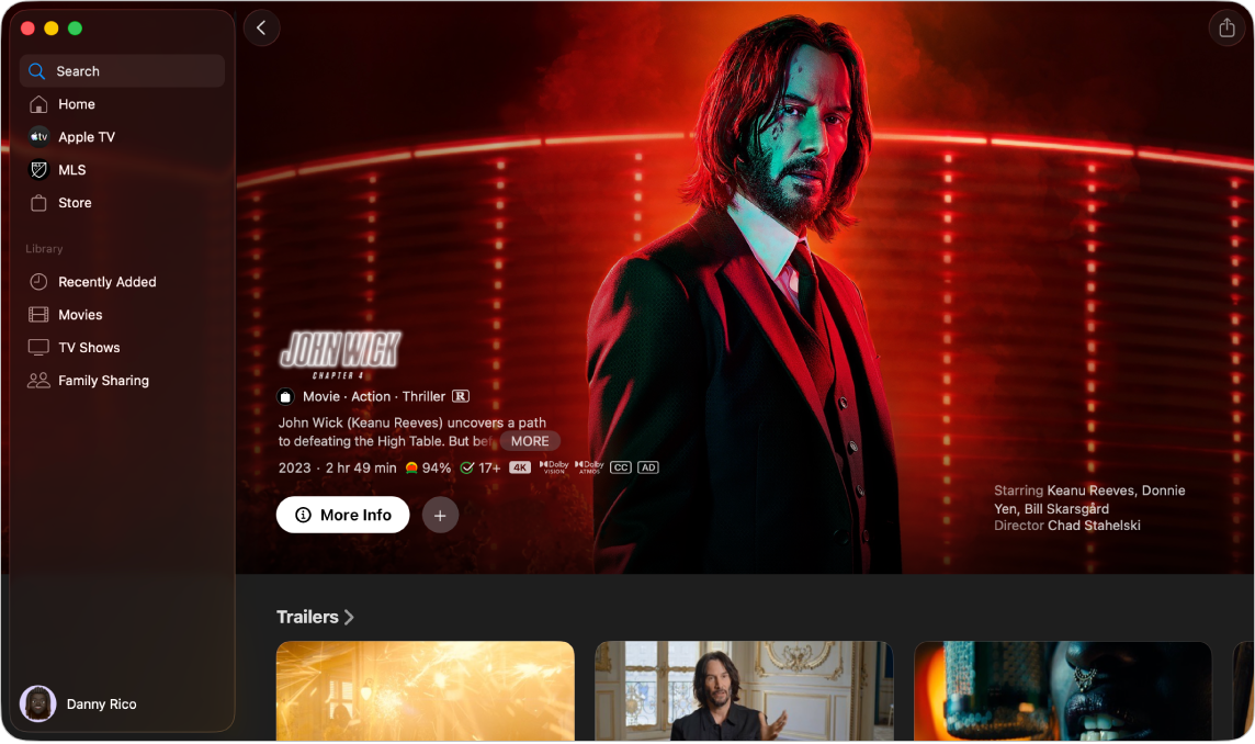 L’app TV amb més informació sobre una pel·lícula de la botiga de l’app.
