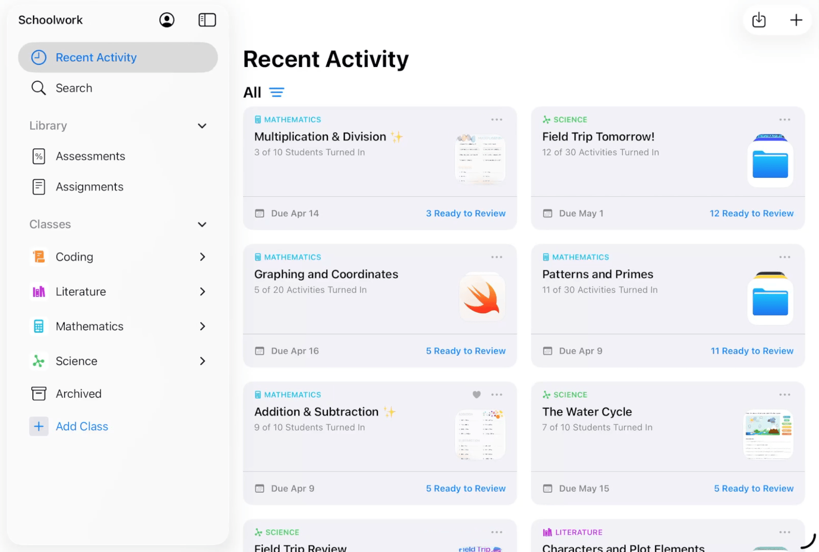 نموذج لملف GIF يعرض كيفية إضافة حصة في تطبيق "الدراسة".