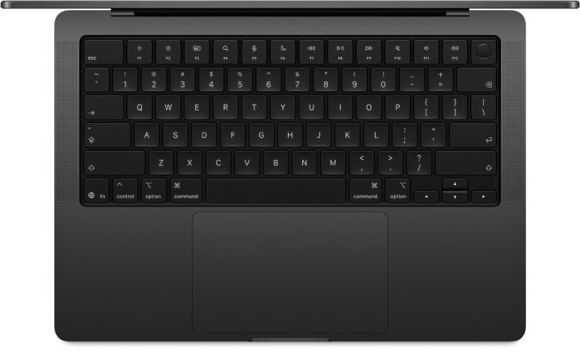 Vista superior do MacBook Pro.