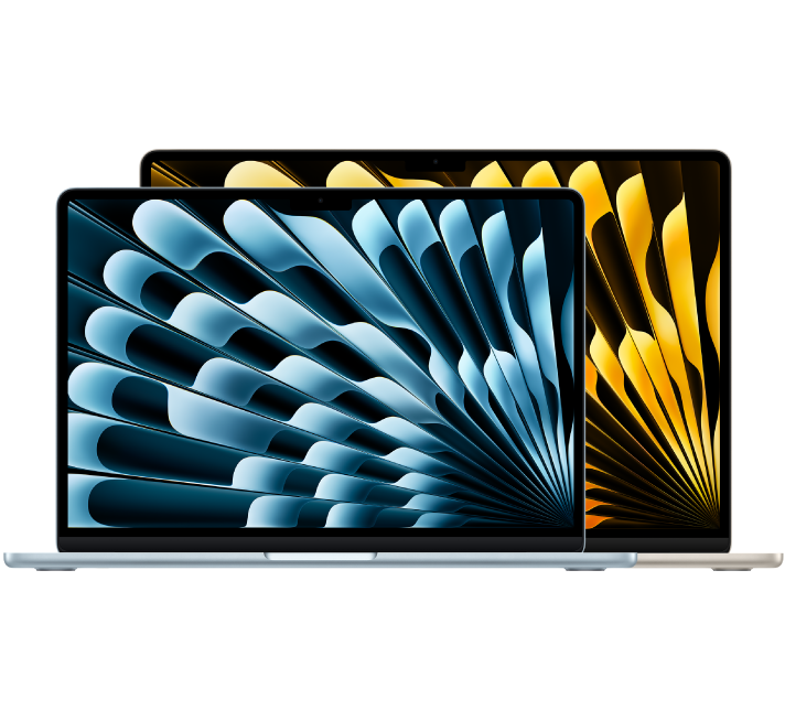Προβολή μπροστινής πλευράς MacBook Air.
