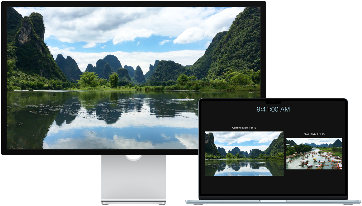 MacBook Airと、外部ディスプレイとして使うStudio Display。