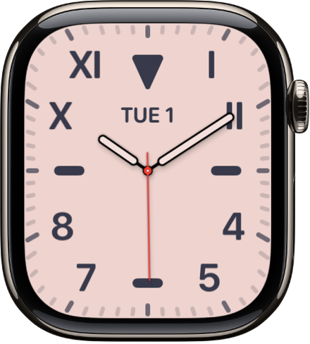 The California watch face, showing a mix of Roman and Arabic numerals. It shows the date and a Moon Phase complication.
