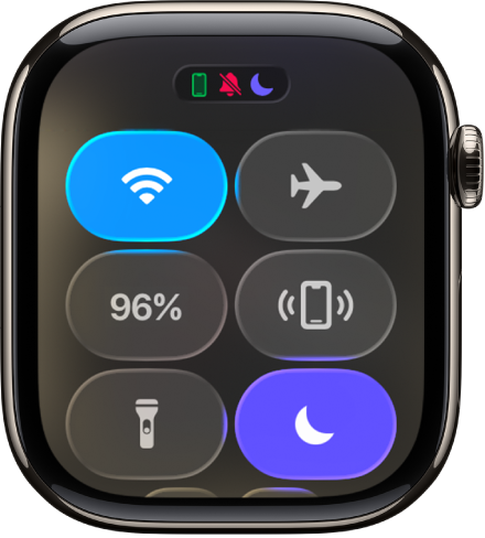 In Control Center, Do Not Disturb is turned on.