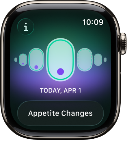 A Cikluskövetés app képernyője, amelyen egy naplózott terhesség látható egy naplózott tünettel a képernyő alján.