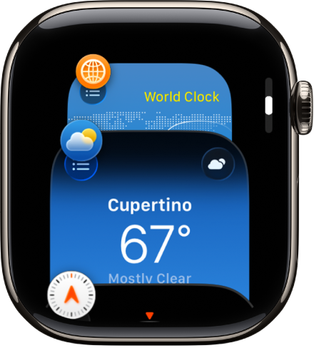 Penukar App menunjukkan tiga app yang terbaru digunakan.