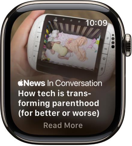 Een artikel in de News-app. In het midden onderin staat de knop 'Read More'.