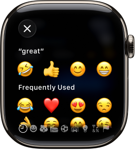 O ecrã do campo de texto a mostrar emoji.