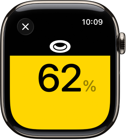 Элемент управления аксессуаром освещения, на котором установлена яркость 62 %.
