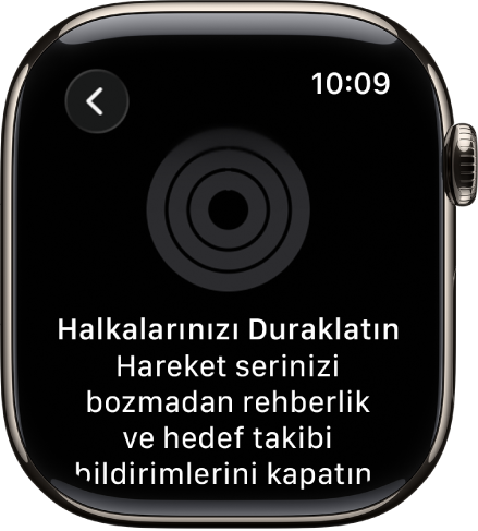 Halkalarınızı Duraklatın ekranı.