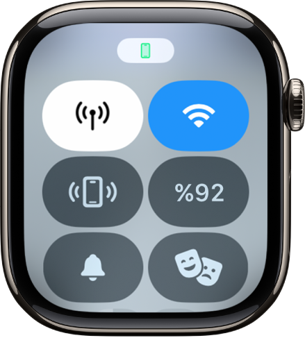 Sol üstte Hücresel düğmesi ile Denetim Merkezi.