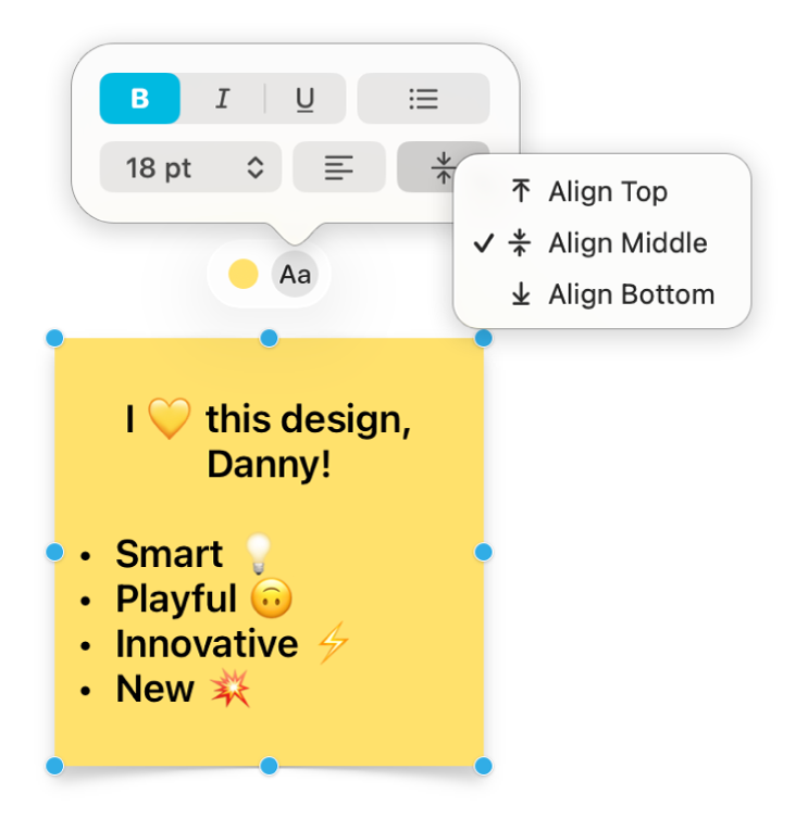 Nalepka z narzędziami formatowania.