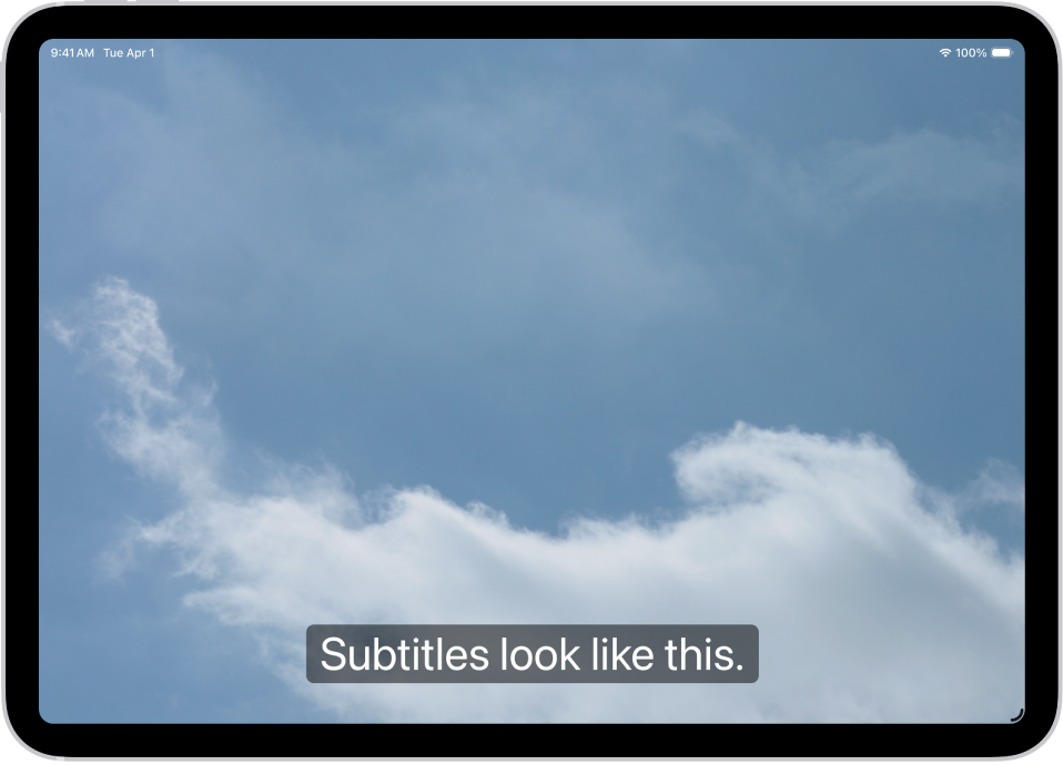 பிரத்தியேக ஸ்டைலில் அமைக்கப்பட்ட வசனத்திற்கான உதாரணம் ஒரு iPadஇல் காட்டப்பட்டுள்ளது.