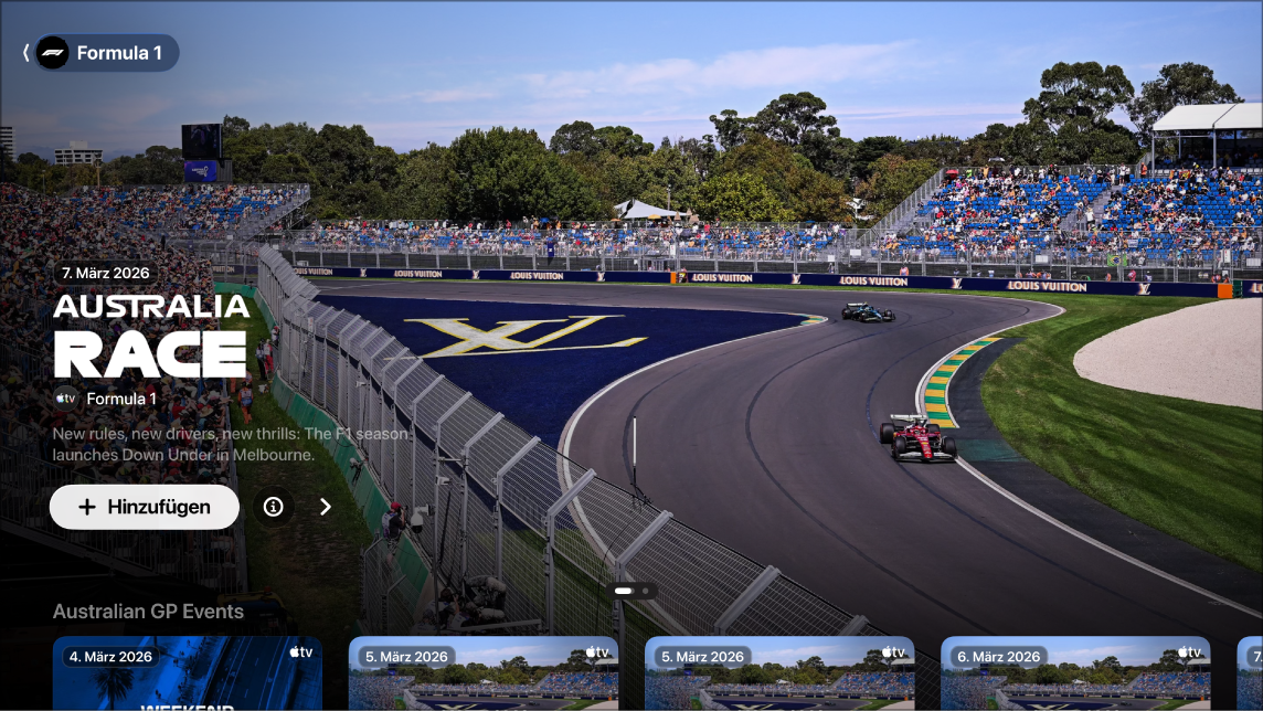 Ein Bildschirm mit Formel 1