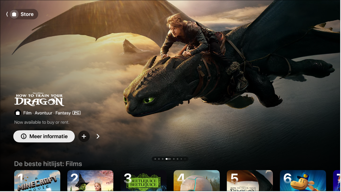 Scherm met de Apple TV Store