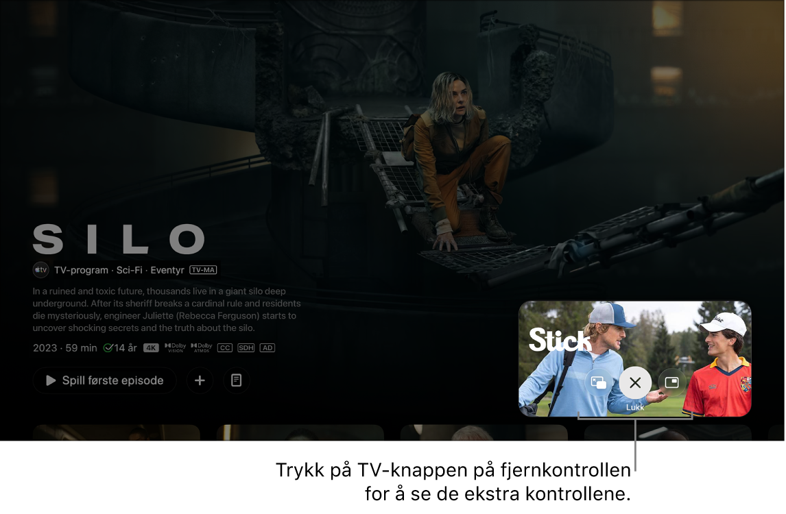 Flere Bilde i bilde-kontroller