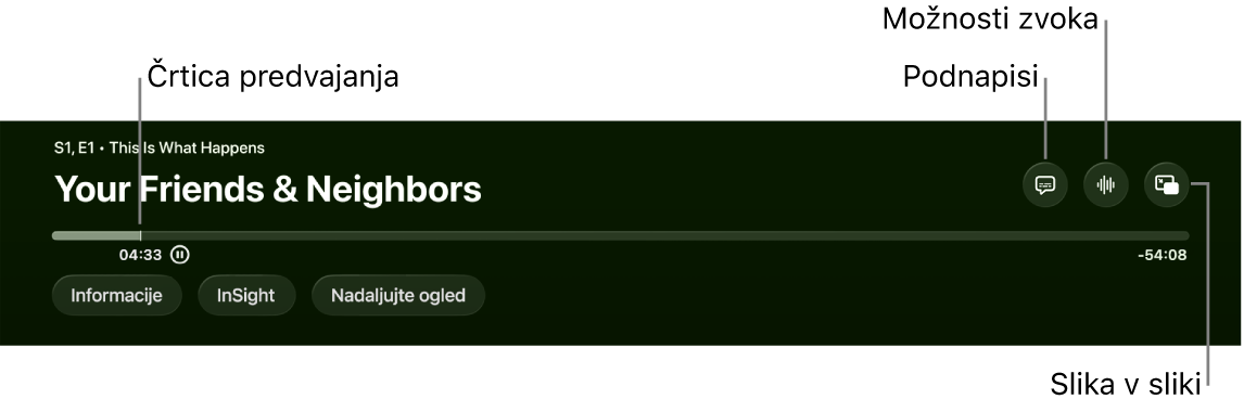 Krmilne funkcije predvajanja