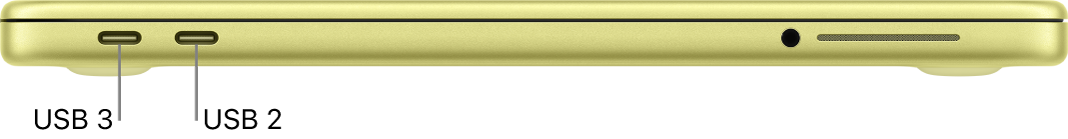 Porty na MacBooku Neo.