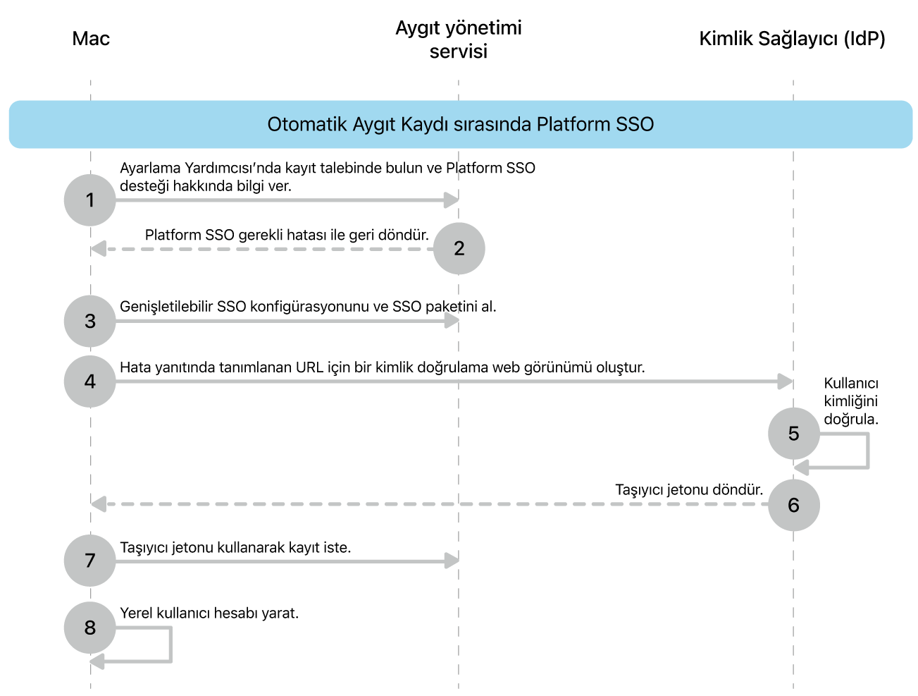 Otomatik Aygıt Kaydı süreci sırasında Platform SSO.