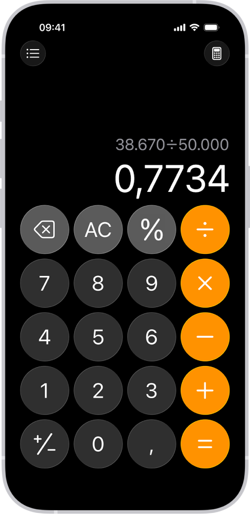 Der einfache Taschenrechner auf dem iPhone.