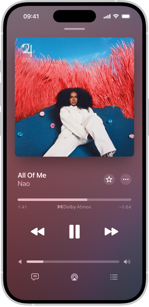 L’écran « À l’écoute » avec différentes commandes et différents boutons.