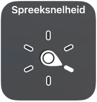 De rotorbesturing met de kiesschijf ingesteld op de instelling 'Spreeksnelheid'.