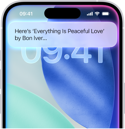 En iPhone-skjerm viser et svar fra Siri øverst på skjermen.