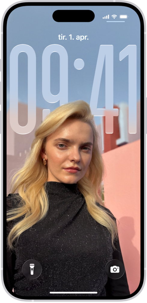En tilpasset låst skjerm på iPhone.
