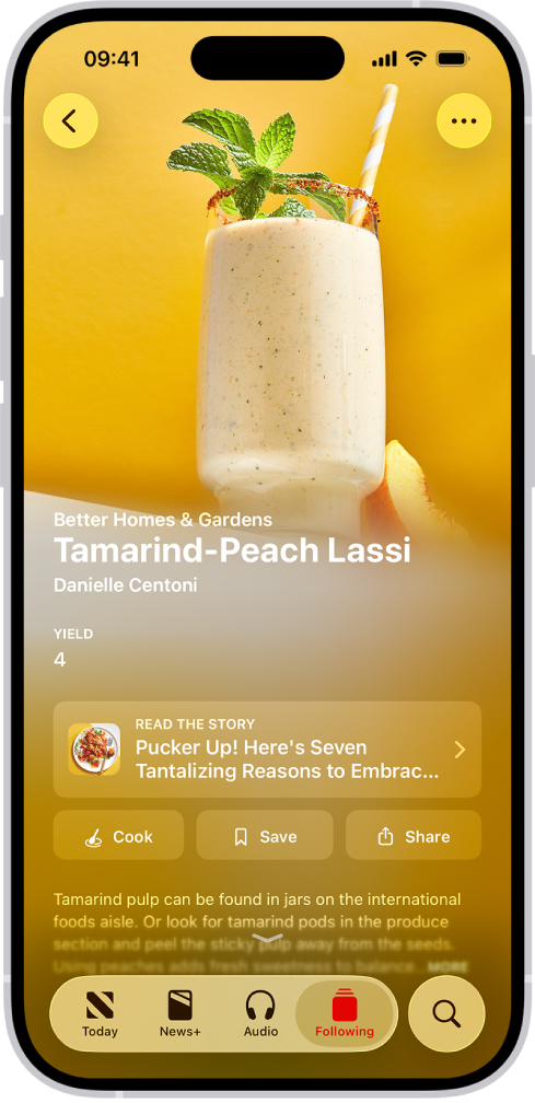 Przepis w Apple News+.