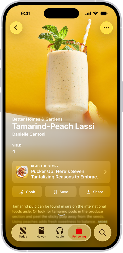 Recept v Apple News+.
