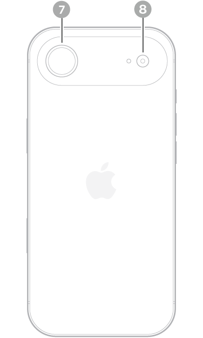 iPhone Air’in arkadan görünüşü. Arka kamera ve flaş sol üstte.