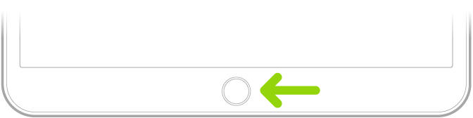 El botón de inicio (Touch ID) está en la parte inferior del iPad.