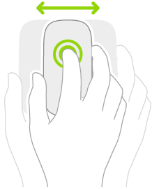 Una ilustración que muestra cómo usar un mouse para arrastrar elementos.