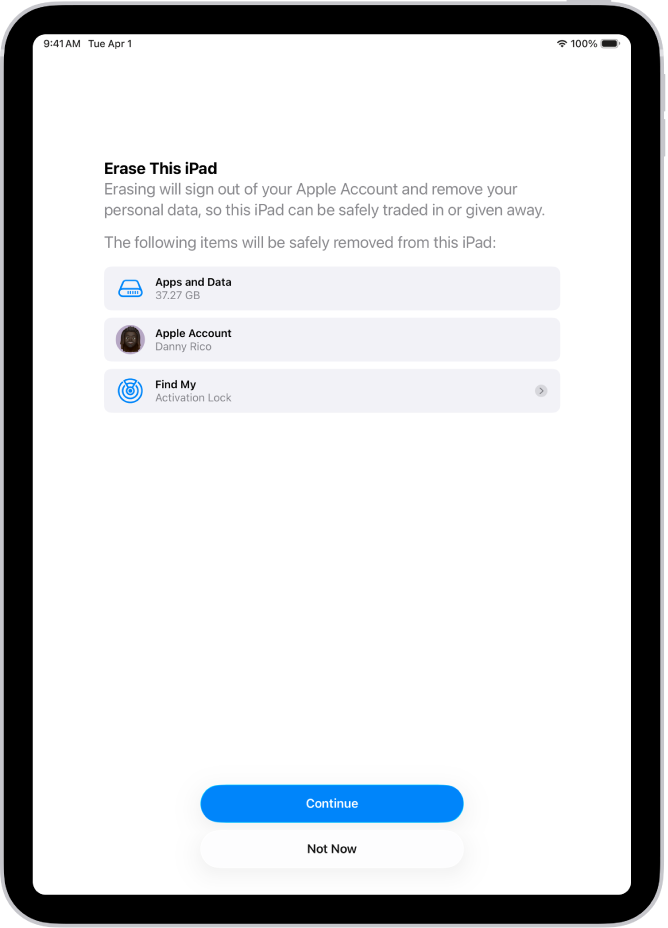 Tyhjennä tämä iPad -näyttö.
