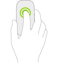 Иллюстрация нажатия на мышь с последующим удерживанием.