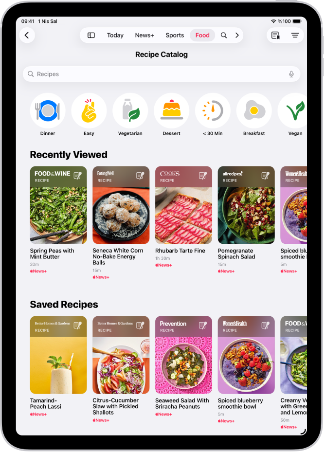 Apple News+’ta Recipe Catalog.