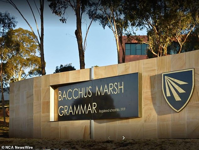 Up to 50 students in Year 9 to 12, who attend at Bacchus Marsh Grammar (pictured) in Melbourne's northwest had been created and shared on social media