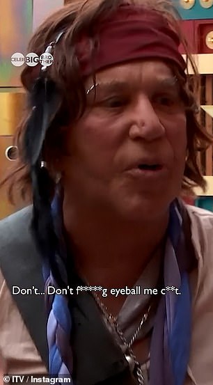 He later called the reality star a 'c***'