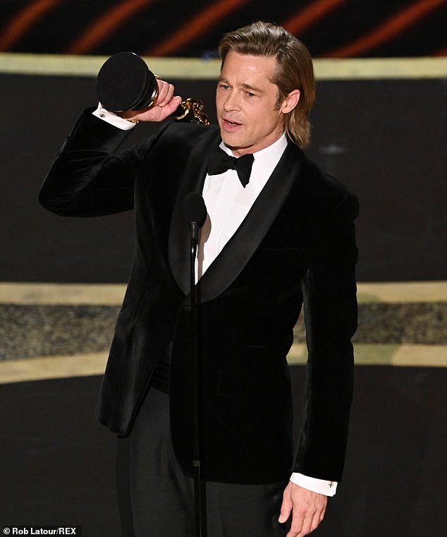 Brad Pitt had just won Best Supporting Actor for Once Upon a Time in Hollywood (Pictured), and Rebel was sure to capitalise on a chance meeting backstage