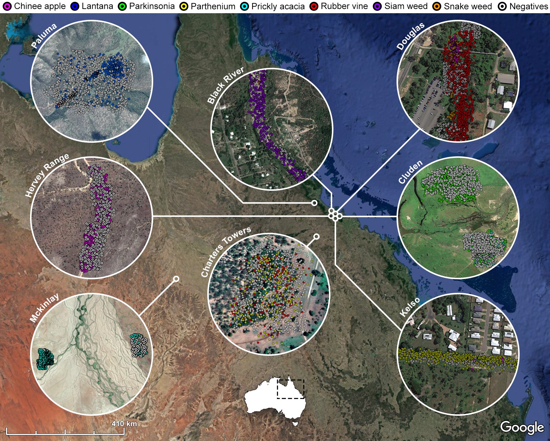 Geographical distribution of DeepWeeds images. alt text